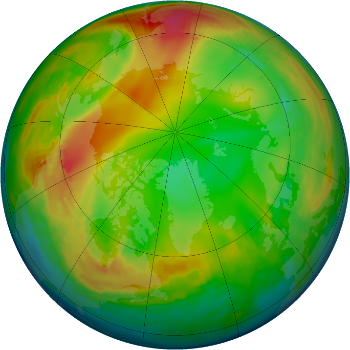 Arctic ozone map for 09 January 1980